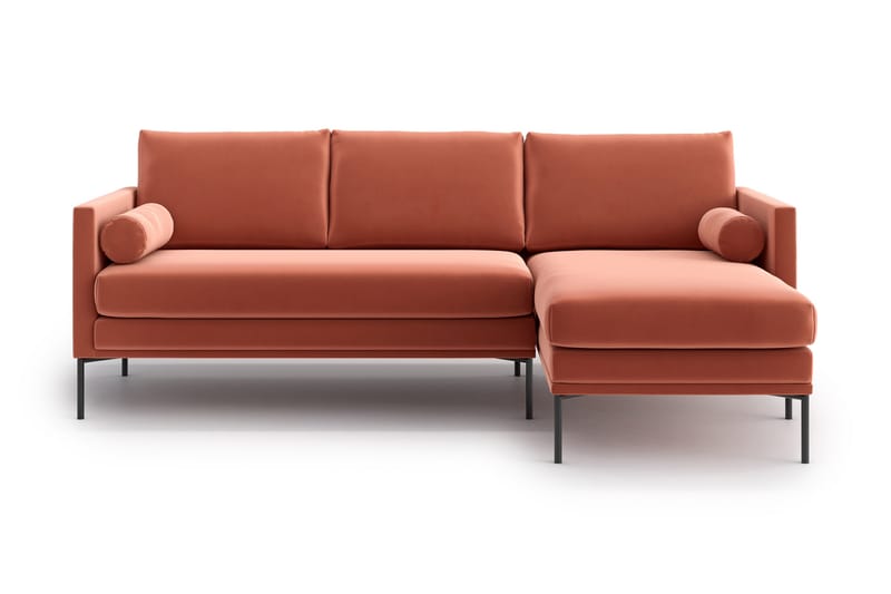 3-seter Divansofa Nauro - Oransje/Rosa - 3 seters sofa med divan - Sofaer med sjeselong