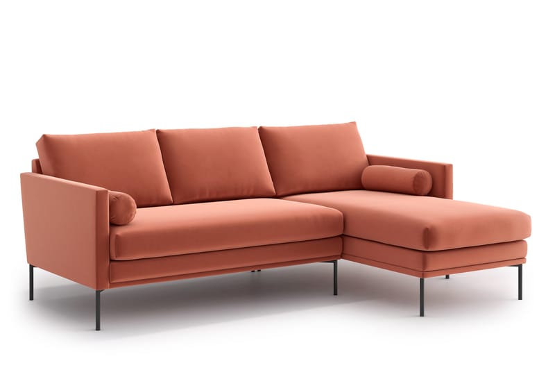 3-seter Divansofa Nauro - Oransje/Rosa - 3 seters sofa med divan - Sofaer med sjeselong