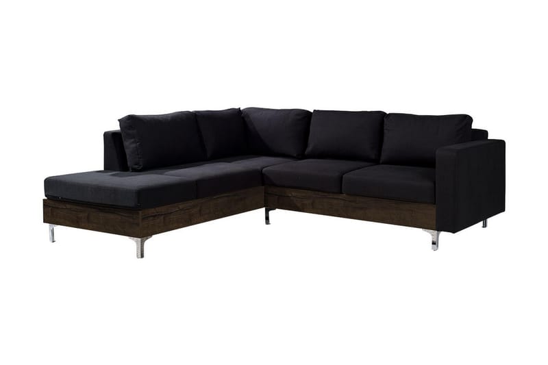 3-seters Hjørnesofa Feltch - Svart - Møbler - Sofaer - Sofaer med sjeselong - 3 seters sofa med divan