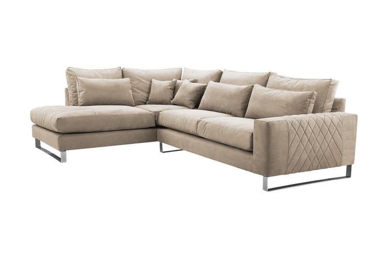 3-seters Hjørnesofa Gradella - Beige - 3 seters sofa med divan - Sofaer med sjeselong
