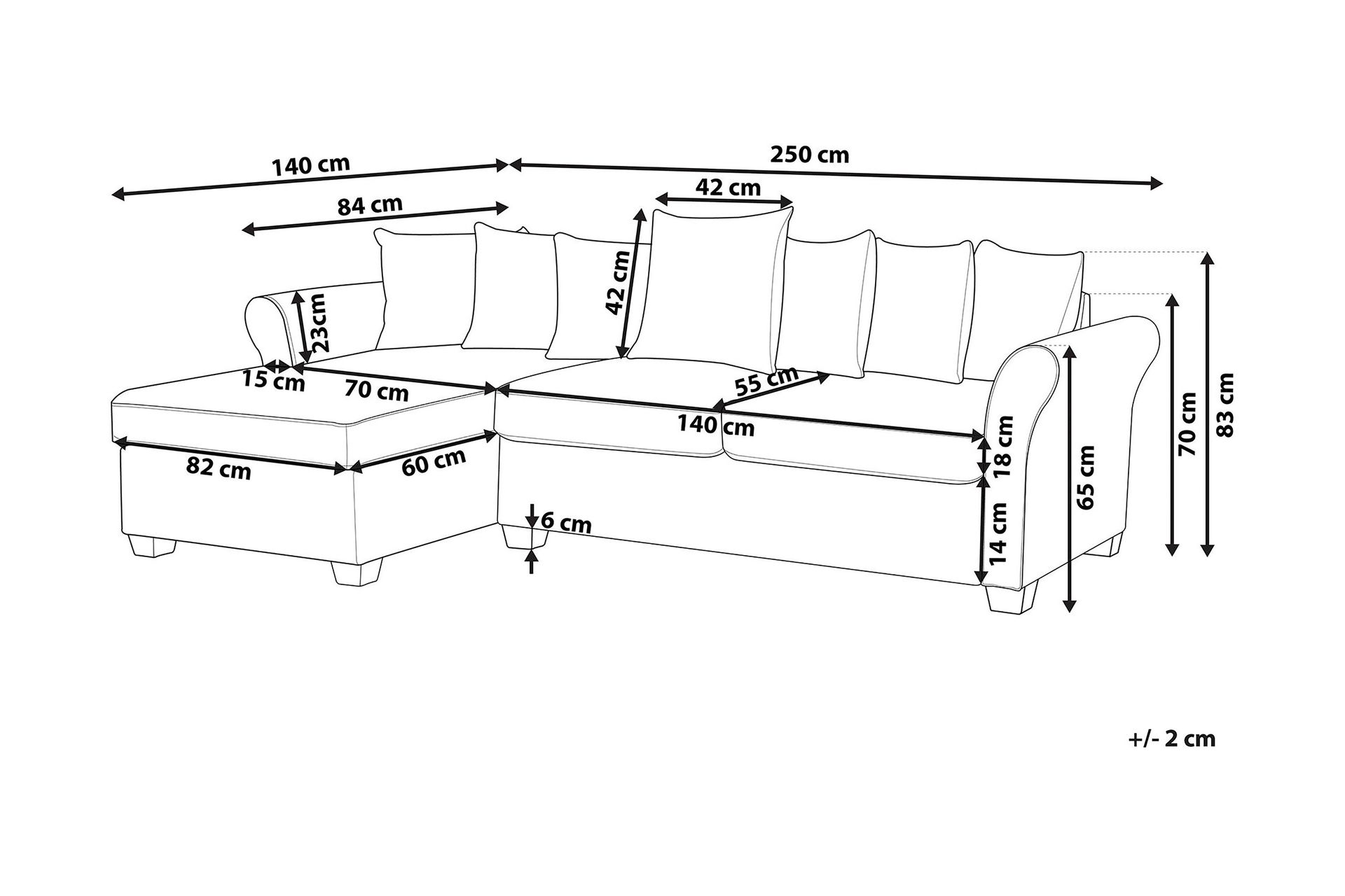 3-seters Hjørnesofa Lyngsnes - Mørkerød - Møbler - Sofaer - Sofaer med sjeselong - 3 seters sofa med divan