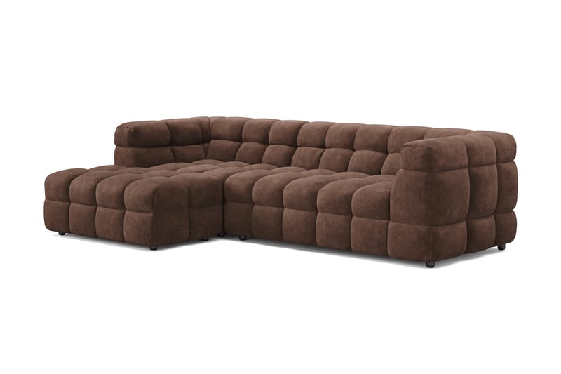 3-seters Sofa Elise med Sjeselong Venstre - Brun - Møbler - Sofaer - Sofaer med sjeselong - 4 seters sofa med divan