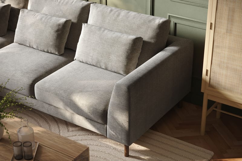 3-seters Sofa Florenz med Divan Venstre - Lysegrå - Møbler - Sofaer - Sofaer med sjeselong - 3 seters sofa med divan