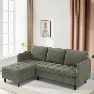 3-seters sofa Loft24 Lindhus - Grønn - Møbler - Sofaer - Sofaer med sjeselong - 3 seters sofa med divan