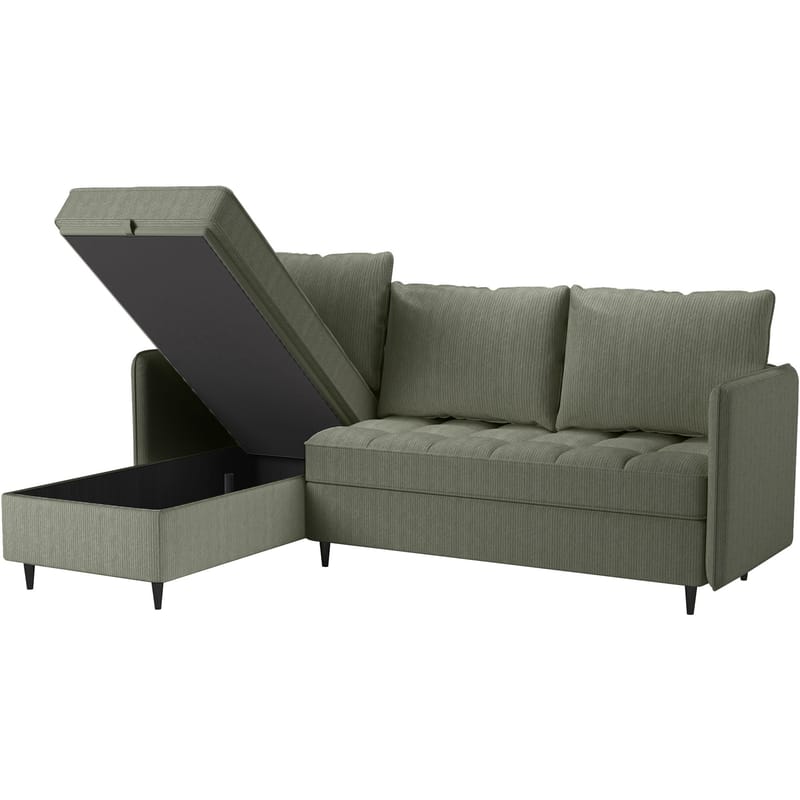 3-seters sofa Loft24 Lindhus - Grønn - Møbler - Sofaer - Sofaer med sjeselong - 3 seters sofa med divan