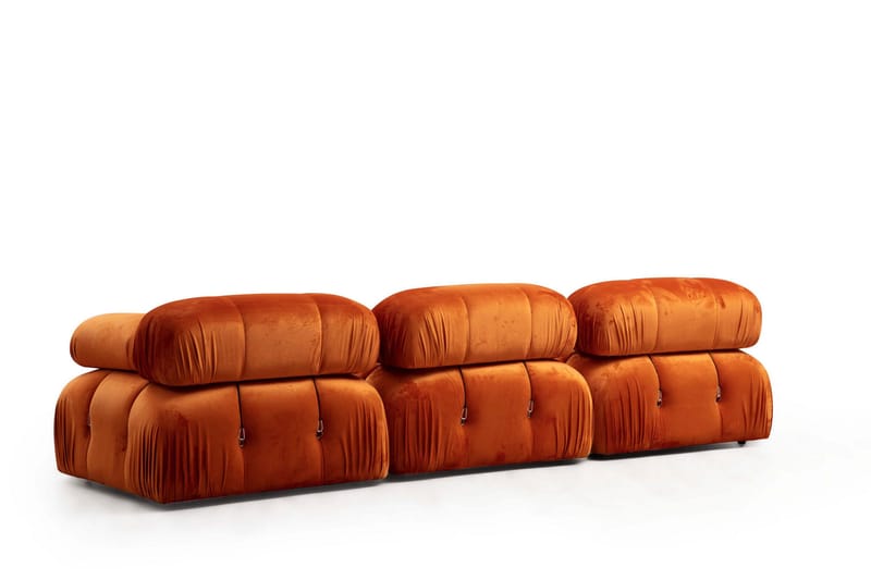 Belgin Boblende Divansofa 3-seter 288 cm - Oransje - Møbler - Sofaer - Sofaer med sjeselong - 3 seters sofa med divan