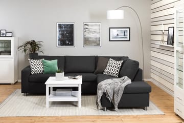 Crazy 3-seters Høyrevendt L-formet Sjeselongsofa i Stoff - Antrasitt - Møbler - Sofaer - Sofaer med sjeselong - 3 seters sofa med divan