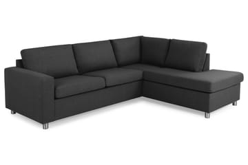 Crazy 3-seters Høyrevendt L-formet Sjeselongsofa i Stoff - Antrasitt - Møbler - Sofaer - Sofaer med sjeselong - 3 seters sofa med divan