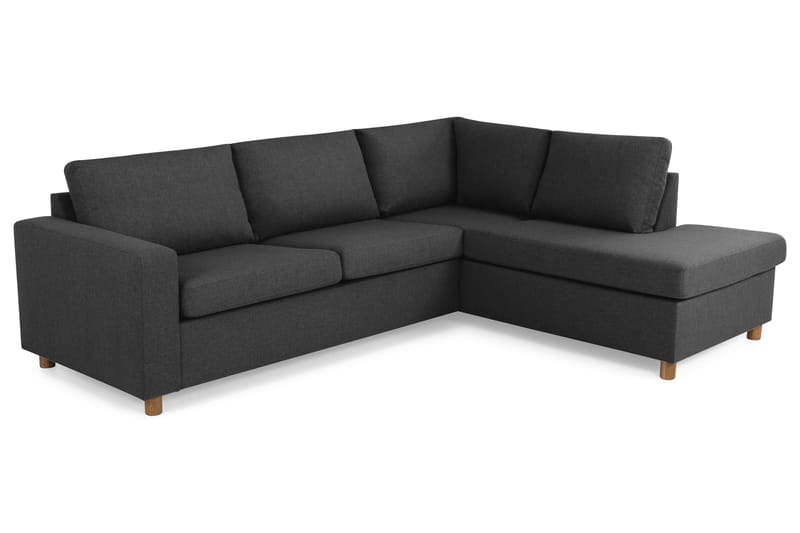 Crazy 3-seters Høyrevendt L-formet Sjeselongsofa i Stoff - Antrasitt - Møbler - Sofaer - Sofaer med sjeselong - 3 seters sofa med divan