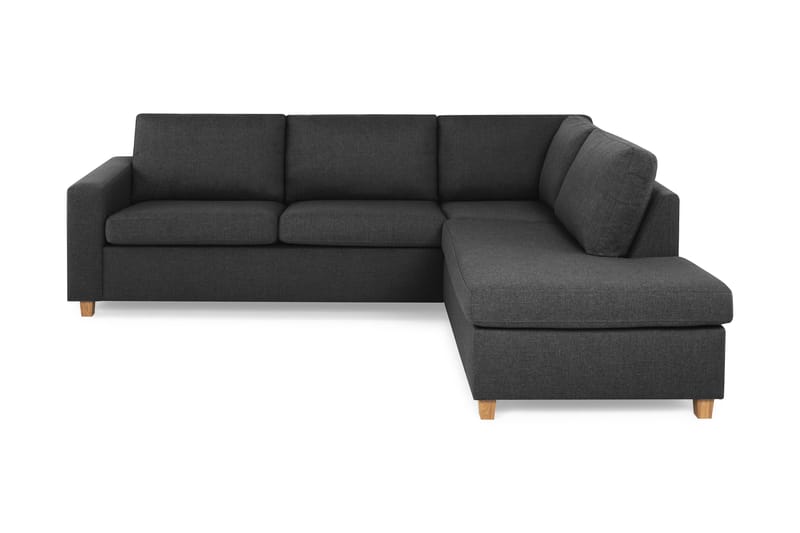 Crazy 3-seters Høyrevendt L-formet Sjeselongsofa i Stoff - Antrasitt - Møbler - Sofaer - Sofaer med sjeselong - 3 seters sofa med divan