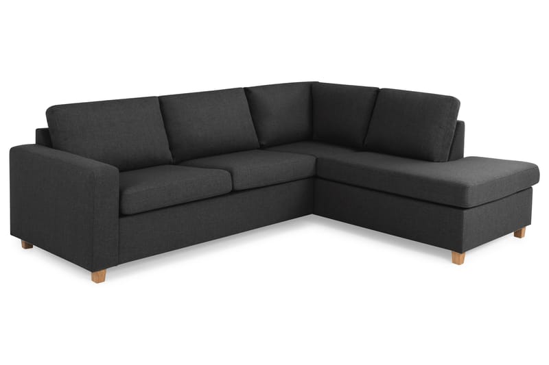 Crazy 3-seters Høyrevendt L-formet Sjeselongsofa i Stoff - Antrasitt - Møbler - Sofaer - Sofaer med sjeselong - 3 seters sofa med divan