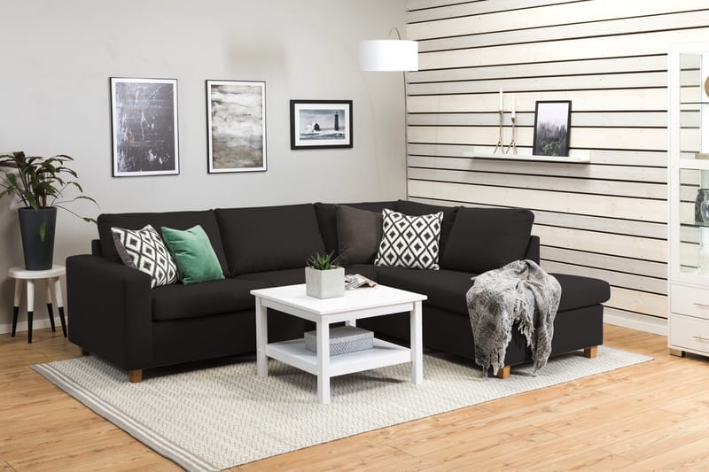 Crazy 3-seters Høyrevendt L-formet Sjeselongsofa i Stoff - Antrasitt - Møbler - Sofaer - Sofaer med sjeselong - 3 seters sofa med divan
