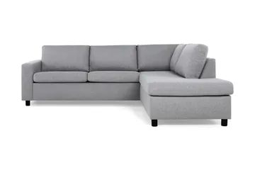 Crazy 3-seters Høyrevendt L-formet Sjeselongsofa i Stoff - Grå - Møbler - Sofaer - Sofaer med sjeselong - 3 seters sofa med divan