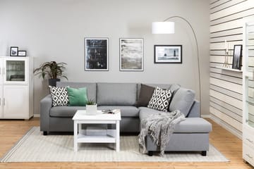 Crazy 3-seters Høyrevendt L-formet Sjeselongsofa i Stoff - Grå - Møbler - Sofaer - Sofaer med sjeselong - 3 seters sofa med divan