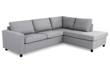 Crazy 3-seters Høyrevendt L-formet Sjeselongsofa i Stoff - Grå - Møbler - Sofaer - Sofaer med sjeselong - 3 seters sofa med divan