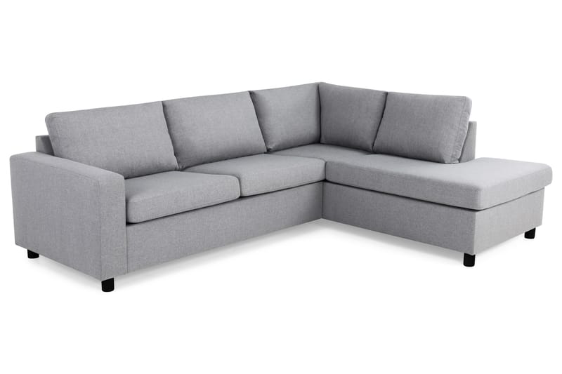 Crazy 3-seters Høyrevendt L-formet Sjeselongsofa i Stoff - Grå - Møbler - Sofaer - Sofaer med sjeselong - 3 seters sofa med divan
