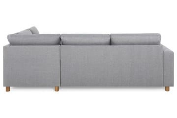 Crazy 3-seters Høyrevendt L-formet Sjeselongsofa i Stoff - Grå - Møbler - Sofaer - Sofaer med sjeselong - 3 seters sofa med divan