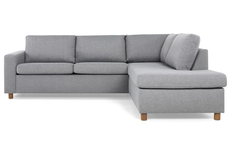 Crazy 3-seters Høyrevendt L-formet Sjeselongsofa i Stoff - Grå - Møbler - Sofaer - Sofaer med sjeselong - 3 seters sofa med divan