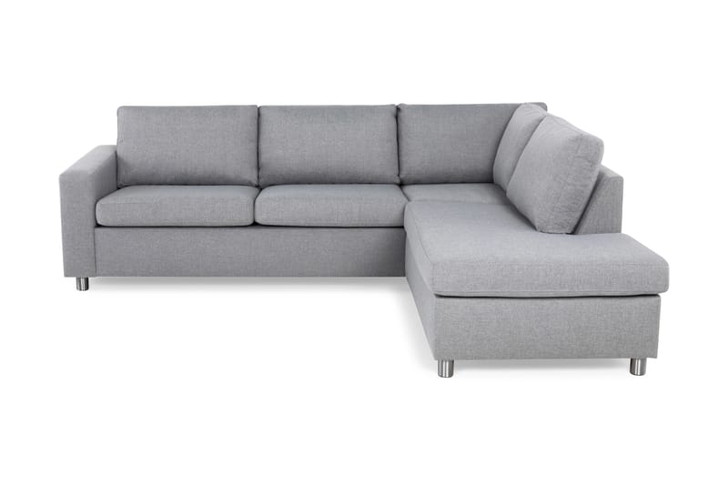Crazy 3-seters Høyrevendt L-formet Sjeselongsofa i Stoff - Grå - Møbler - Sofaer - Sofaer med sjeselong - 3 seters sofa med divan