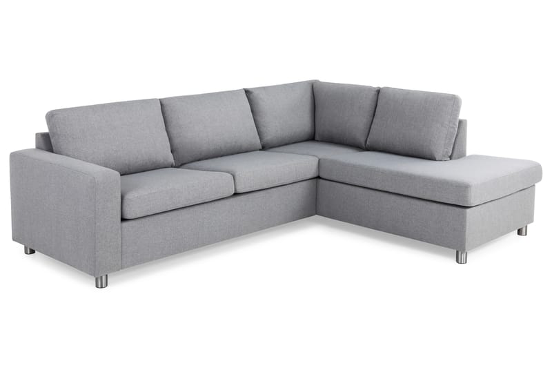 Crazy 3-seters Høyrevendt L-formet Sjeselongsofa i Stoff - Grå - Møbler - Sofaer - Sofaer med sjeselong - 3 seters sofa med divan