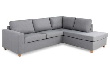 Crazy 3-seters Høyrevendt L-formet Sjeselongsofa i Stoff - Grå - Møbler - Sofaer - Sofaer med sjeselong - 3 seters sofa med divan