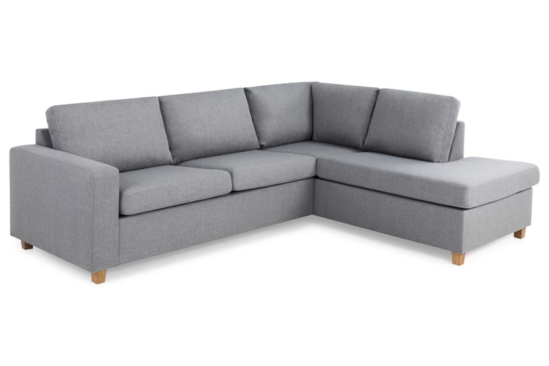 Crazy 3-seters Høyrevendt L-formet Sjeselongsofa i Stoff - Grå - Møbler - Sofaer - Sofaer med sjeselong - 3 seters sofa med divan