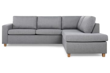 Crazy 3-seters Høyrevendt L-formet Sjeselongsofa i Stoff - Grå - Møbler - Sofaer - Sofaer med sjeselong - 3 seters sofa med divan