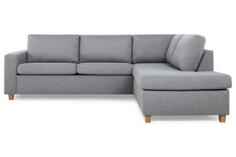 Crazy 3-seters Høyrevendt L-formet Sjeselongsofa i Stoff - Grå - Møbler - Sofaer - Sofaer med sjeselong - 3 seters sofa med divan