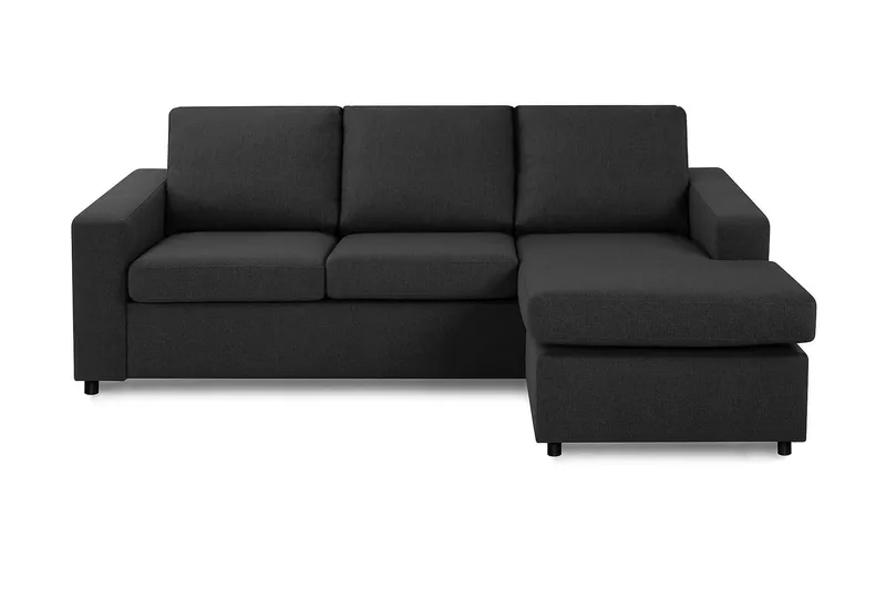 Crazy 3-seters Vendbar L-formet Sjeselongsofa i Stoff - Antrasitt - Møbler - Sofaer - Sofaer med sjeselong - 3 seters sofa med divan