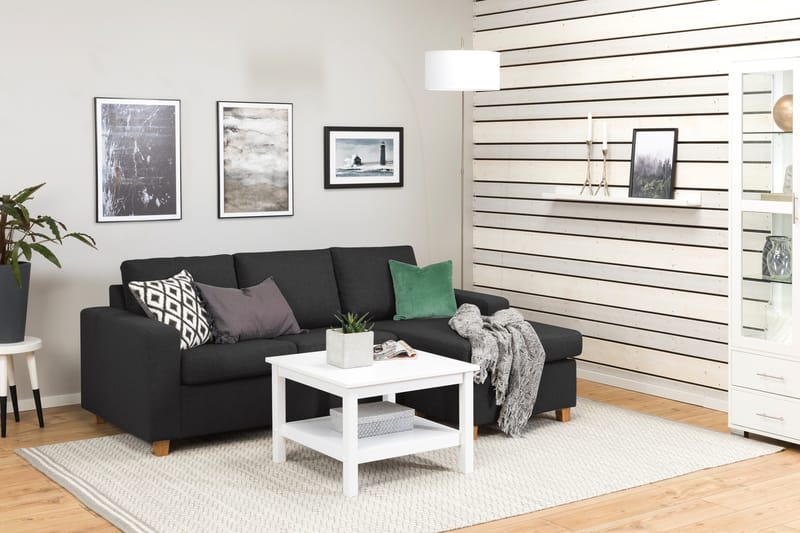 Crazy 3-seters Vendbar L-formet Sjeselongsofa i Stoff - Antrasitt - Møbler - Sofaer - Sofaer med sjeselong - 3 seters sofa med divan