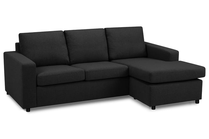 Crazy 3-seters Vendbar L-formet Sjeselongsofa i Stoff - Antrasitt - Møbler - Sofaer - Sofaer med sjeselong - 3 seters sofa med divan