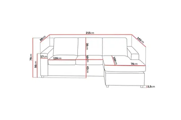 Crazy 3-seters Vendbar L-formet Sjeselongsofa i Stoff - Antrasitt - Møbler - Sofaer - Sofaer med sjeselong - 3 seters sofa med divan