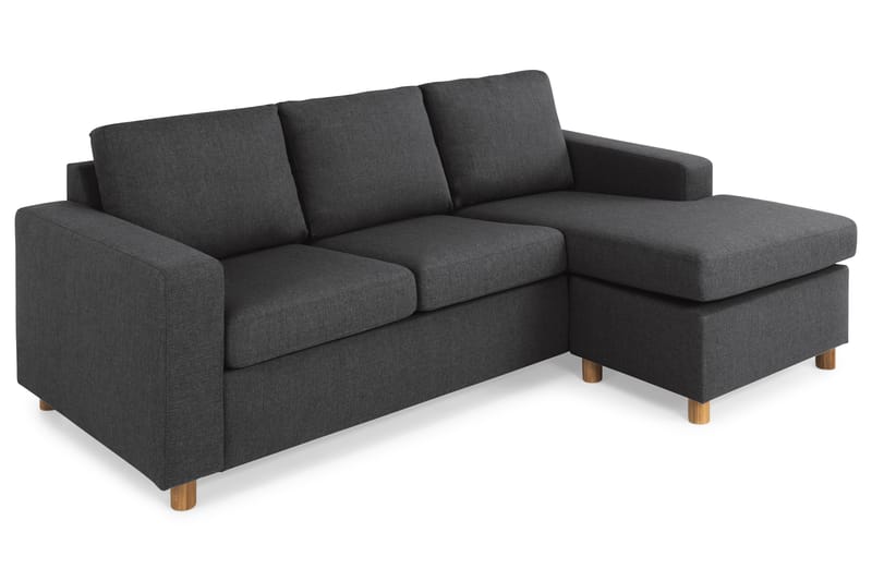 Crazy 3-seters Vendbar L-formet Sjeselongsofa i Stoff - Antrasitt - Møbler - Sofaer - Sofaer med sjeselong - 3 seters sofa med divan
