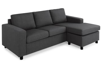 Crazy 3-seters Vendbar L-formet Sjeselongsofa i Stoff - Antrasitt - Møbler - Sofaer - Sofaer med sjeselong - 3 seters sofa med divan
