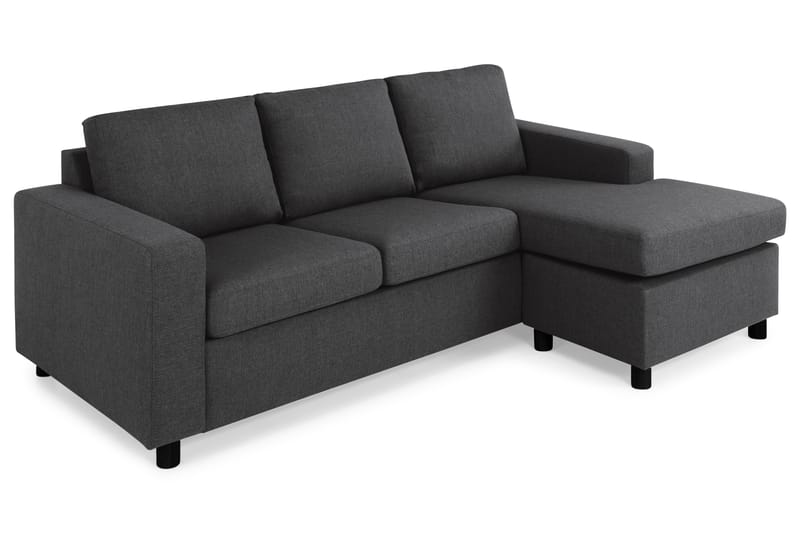 Crazy 3-seters Vendbar L-formet Sjeselongsofa i Stoff - Antrasitt - Møbler - Sofaer - Sofaer med sjeselong - 3 seters sofa med divan