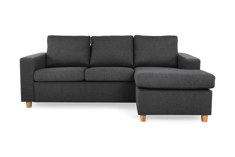 Crazy 3-seters Vendbar L-formet Sjeselongsofa i Stoff - Antrasitt - Møbler - Sofaer - Sofaer med sjeselong - 3 seters sofa med divan