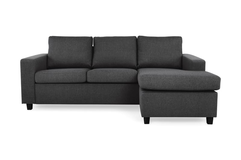 Crazy 3-seters Vendbar L-formet Sjeselongsofa i Stoff - Antrasitt - Møbler - Sofaer - Sofaer med sjeselong - 3 seters sofa med divan