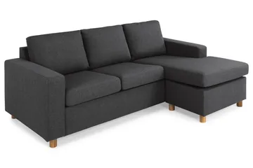 Crazy 3-seters Vendbar L-formet Sjeselongsofa i Stoff - Antrasitt - Møbler - Sofaer - Sofaer med sjeselong - 3 seters sofa med divan