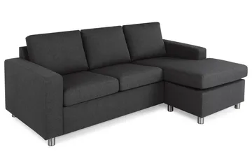 Crazy 3-seters Vendbar L-formet Sjeselongsofa i Stoff - Antrasitt - Møbler - Sofaer - Sofaer med sjeselong - 3 seters sofa med divan