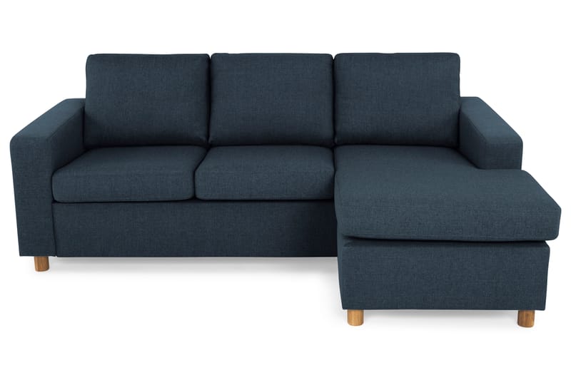 Crazy 3-seters Vendbar L-formet Sjeselongsofa i Stoff - Blå - Møbler - Sofaer - Sofaer med sjeselong - 3 seters sofa med divan