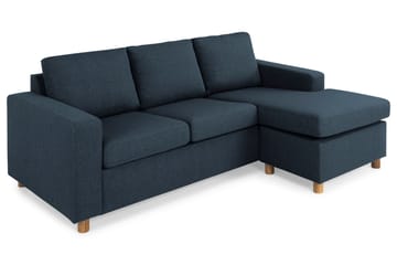 Crazy 3-seters Vendbar L-formet Sjeselongsofa i Stoff - Blå - Møbler - Sofaer - Sofaer med sjeselong - 3 seters sofa med divan