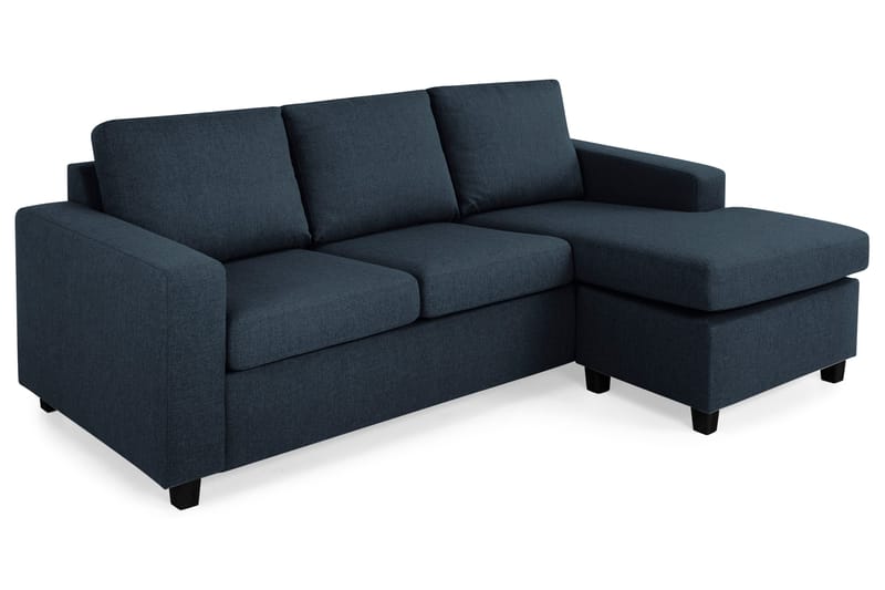 Crazy 3-seters Vendbar L-formet Sjeselongsofa i Stoff - Blå - Møbler - Sofaer - Sofaer med sjeselong - 3 seters sofa med divan