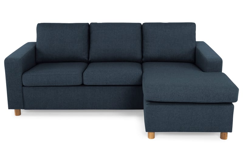 Crazy 3-seters Vendbar L-formet Sjeselongsofa i Stoff, Blå
