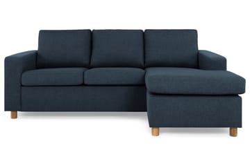 Crazy 3-seters Vendbar L-formet Sjeselongsofa i Stoff - Blå - Møbler - Sofaer - Sofaer med sjeselong - 3 seters sofa med divan