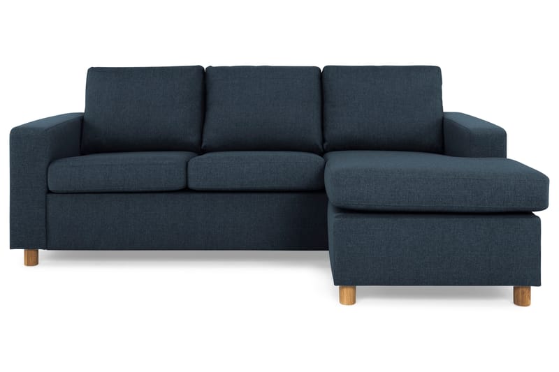 Crazy 3-seters Vendbar L-formet Sjeselongsofa i Stoff - Blå - Møbler - Sofaer - Sofaer med sjeselong - 3 seters sofa med divan