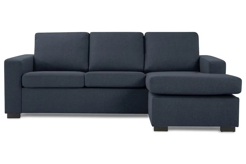 Crazy 3-seters Vendbar L-formet Sjeselongsofa i Stoff - Blå - Møbler - Sofaer - Sofaer med sjeselong - 3 seters sofa med divan