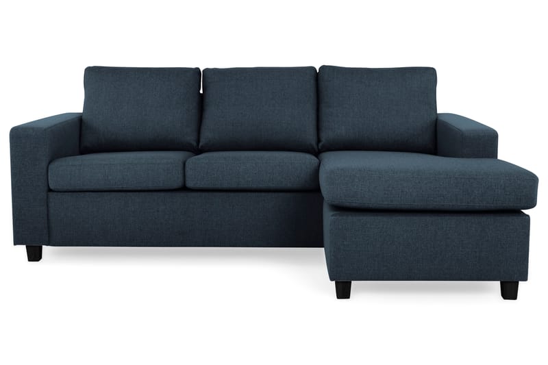 Crazy 3-seters Vendbar L-formet Sjeselongsofa i Stoff - Blå - Møbler - Sofaer - Sofaer med sjeselong - 3 seters sofa med divan