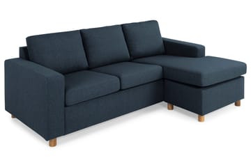 Crazy 3-seters Vendbar L-formet Sjeselongsofa i Stoff - Blå - Møbler - Sofaer - Sofaer med sjeselong - 3 seters sofa med divan