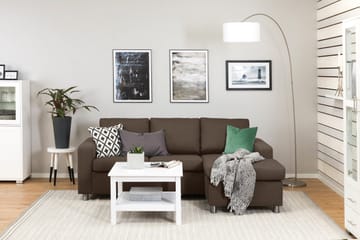 Crazy 3-seters Vendbar L-formet Sjeselongsofa i Stoff - Brun - Møbler - Sofaer - Sofaer med sjeselong - 3 seters sofa med divan