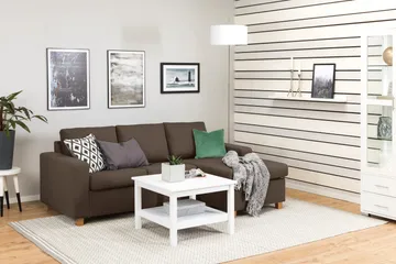 Crazy 3-seters Vendbar L-formet Sjeselongsofa i Stoff - Brun - Møbler - Sofaer - Sofaer med sjeselong - 3 seters sofa med divan